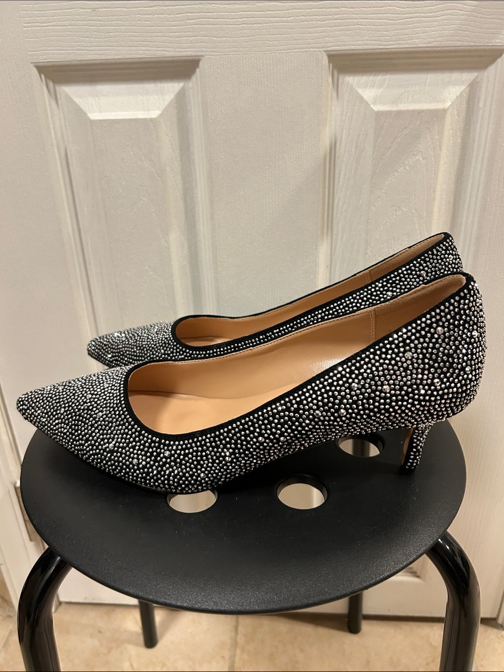 Rhinestone Kitten Heel Pumps Size 12